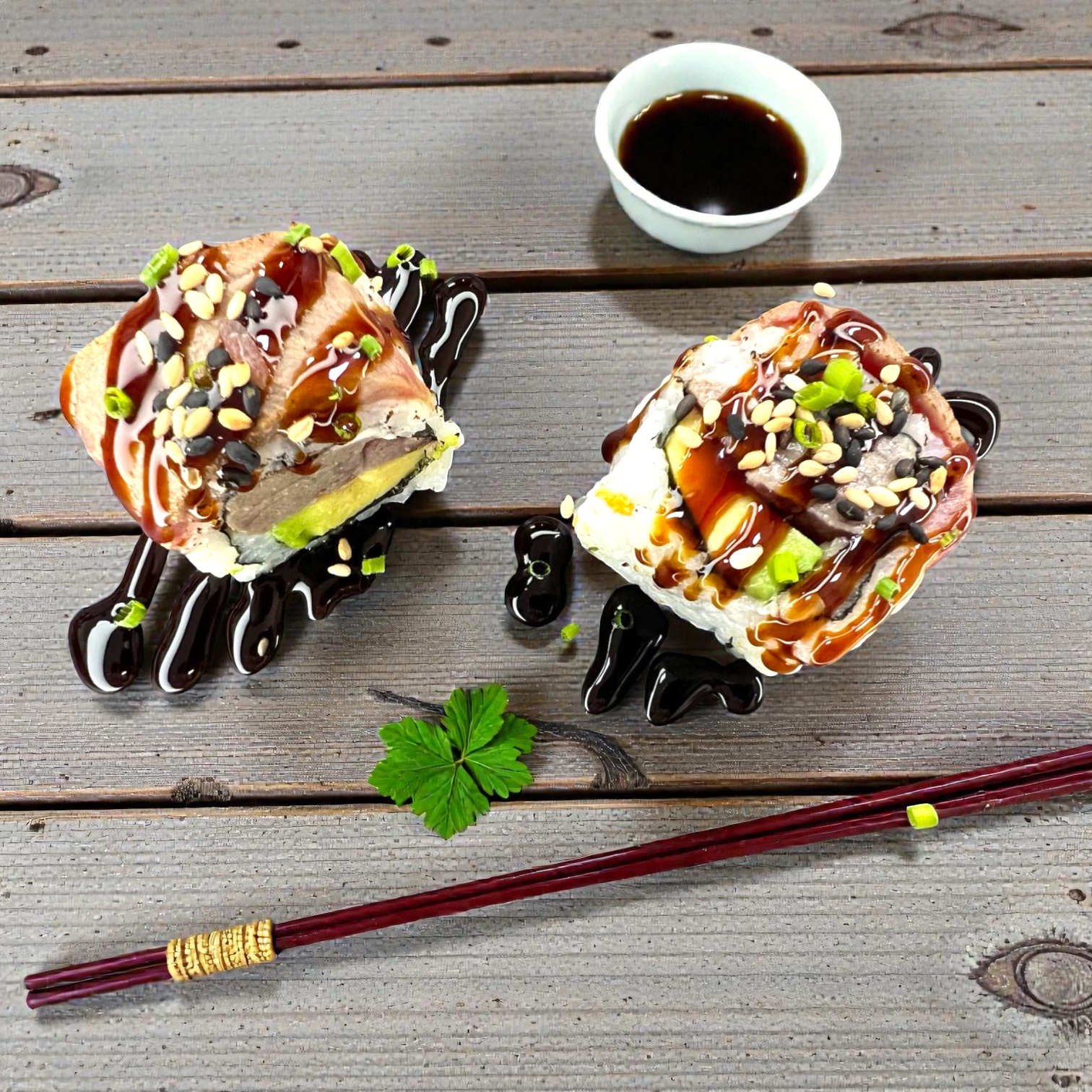 Aburi Atún Roll flameado